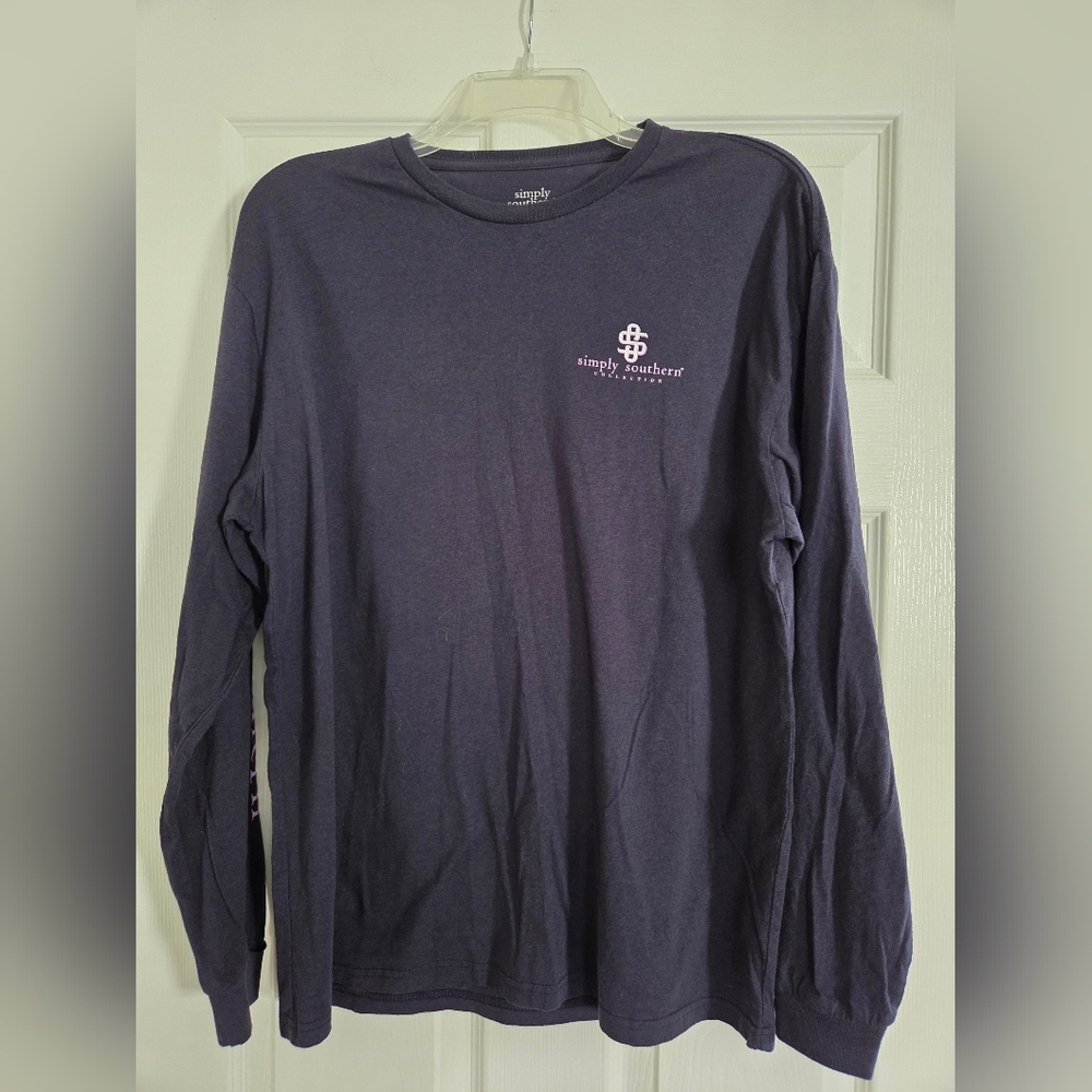 Simply Southern Womens Navy Long Sleeve Shirt Medium